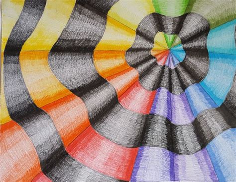 Op Art Colorwheel Art Ed Central 7th Grade Amazing Shading Art
