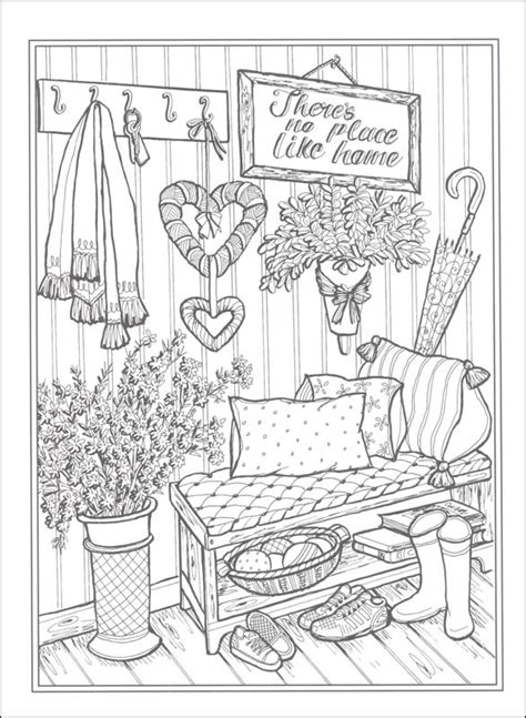 Home Sweet Home Coloring Book Creative Haven Dover Publications
