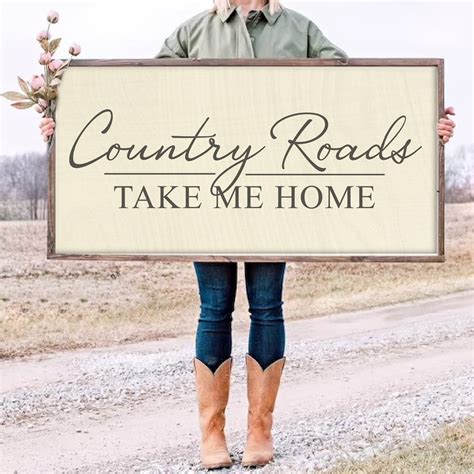 Country Roads Take Me Home 2 Rustic Sign Country Sign Etsy Canada
