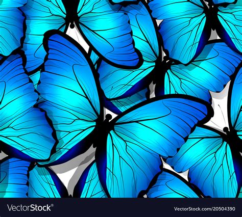 Seamless Butterfly Pattern Wings On White Vector Image