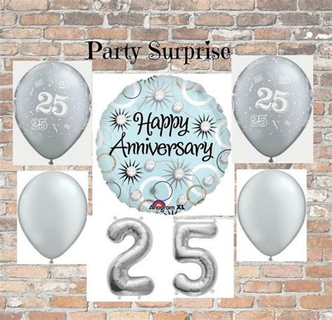 Items Similar To 25th Anniversary Balloons Silver Balloons 25th