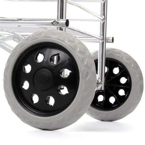 Aluminum Folding Portable Shopping Grocery Basket Cart Trolley W Swivel
