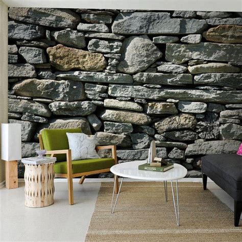 3d Stereo Stone Brick Pattern Large Mural Wallpaper Living Room Bedroom