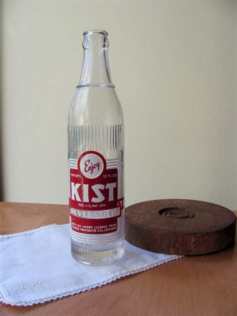 Red Kist Glass Soda Bottle 12 Oz Tall Beautiful Red Label