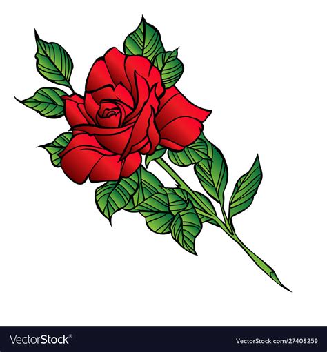 Rose Flower Red Cartoon 07 Royalty Free Vector Image