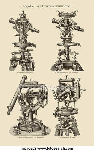 Antique Scientific Illustration Wood Engraving Of Microscopes