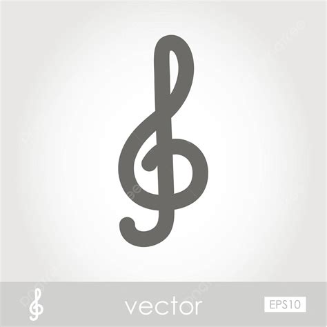Treble Clef Icon Vector Classical Flat Song Vector Classical Flat