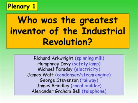 Industrial Revolution Inventions Teaching Resources
