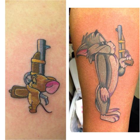 His And Hers Tom And Jerry Couples Tattoo Done By Meghan Patrick