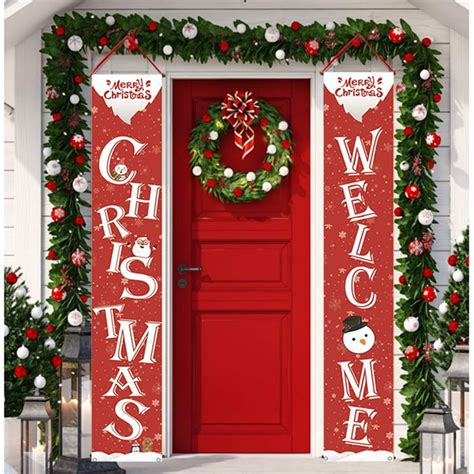 Doingart Merry Christmas Decorations Banners 12x72 Inch Christmas Door