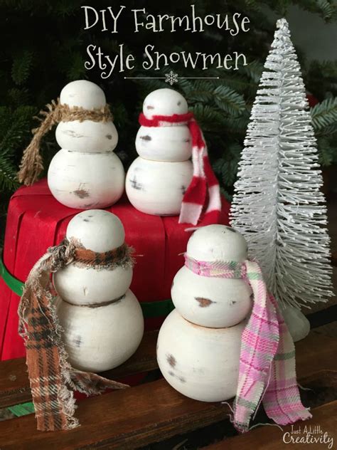 Diy Rustic Snowmen For A Farmhouse Christmas By Just A Little Creativity