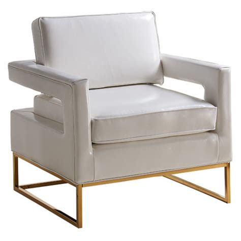 Amelia White Leather Accent Chair