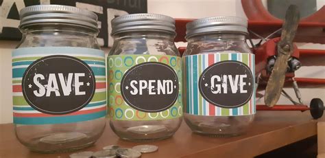 Save Spend And Give Jars For Kids Colour Allowance Chores Etsy Sweden