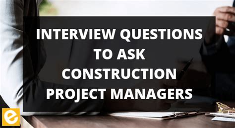Managing construction projects is complex work, which the prime reason that interviews for a construction manager position are tough to ace. 13 Interview Questions to Ask Construction Project ...