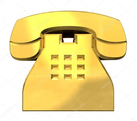 Phone Symbol In Gold 3d Gold — Stock Photo © Fambros 3583693