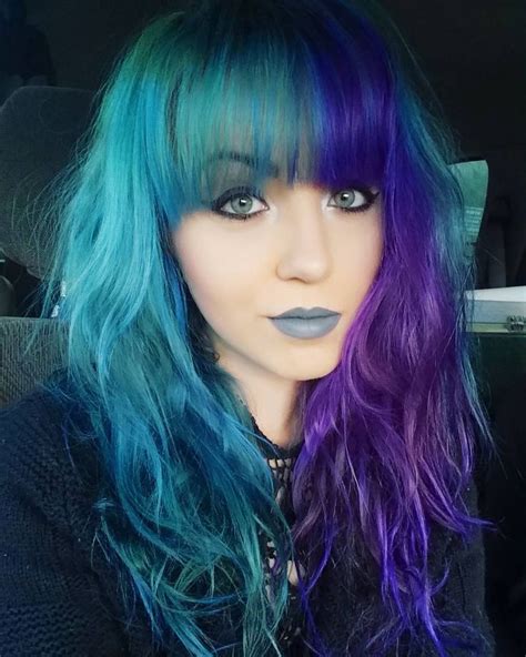 Half Blue Half Purple Hair