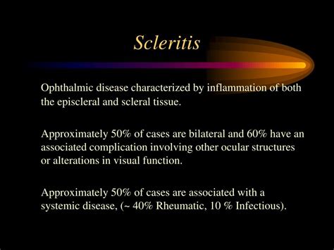 Ppt Scleritis Diagnosis And Management Powerpoint Presentation Id5542222