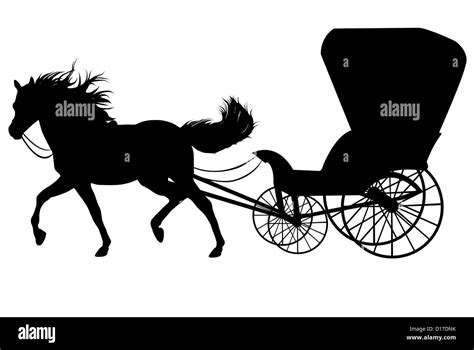 Horse With Carriage Isolated Stock Photo Alamy