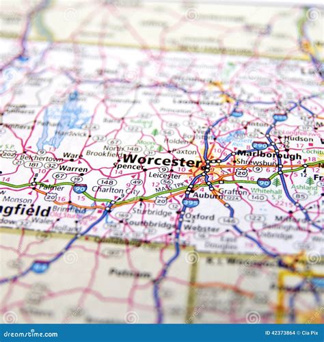 Highway Map Of Massachusetts Usa Stock Photo Image Of Worcester