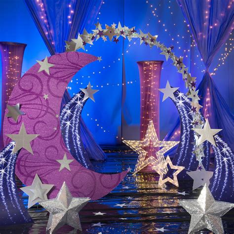 Transform your venue from boring to beautiful with prom decorations for every theme, color scheme, and budget with stumps party. Pretty | Star party, Party kit, Party props