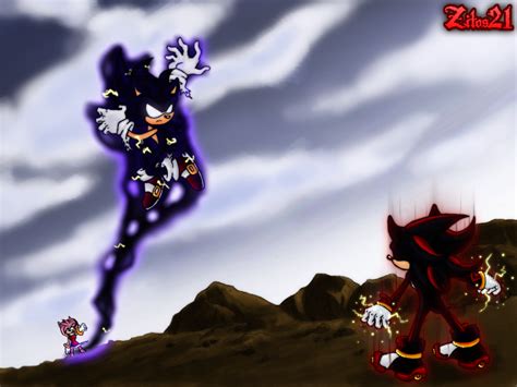 Shadow Vs Dark Sonic By Grim Zitos On Deviantart