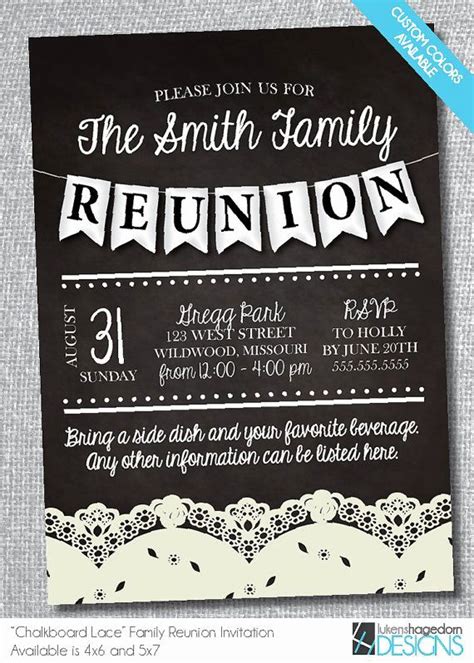 school reunion invitation templates  inspirational   family