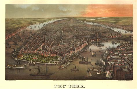 Historical Map Of New York City Ny 1873