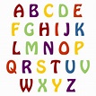 the letters are made up of different colors