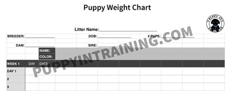 Puppy Weight Chart How Much Weight Should A Newborn Puppy Gain Per