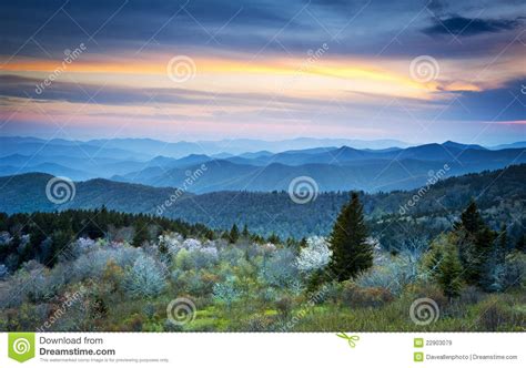 Blue Ridge Parkway Spring Smoky Mountains Stock Image