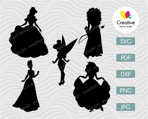 Princess SVG Bundle Cut File - Creative Vector Studio