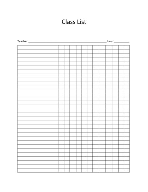 Printable Roster Template Customize And Print