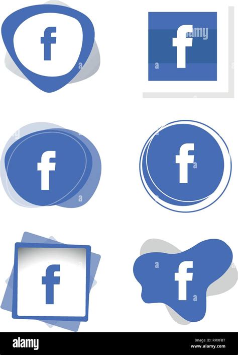 Facebook Icon Logo Collection Set Social Media Vector Illustrator Stock