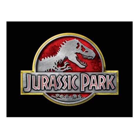 Jurassic Park Metal Logo Postcard Zazzle Jurassic Park Logo