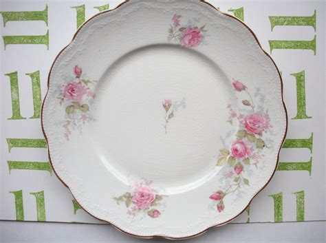 Four Antique China Salad Plates Pink Roses W H Grindley And Etsy