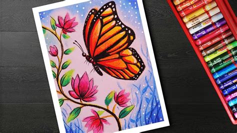 Drawing Butterfly On Flower Images Draw E