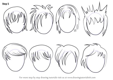 Step 1 draw the head male head drawing. Learn How to Draw Anime Hair - Male (Hair) Step by Step ...