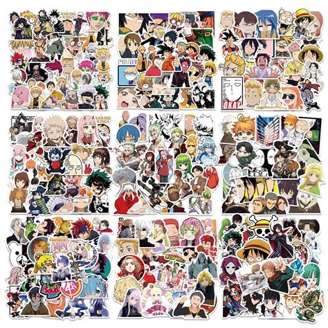 1050100200300pcs Classic Anime Mixed Sticker Waterproof Decal