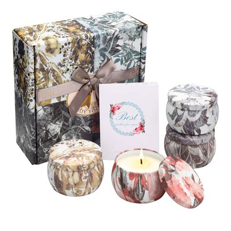 YINUO MIRROR Scented Candles Gift Set Soy Wax 4 4 Oz Portable Travel