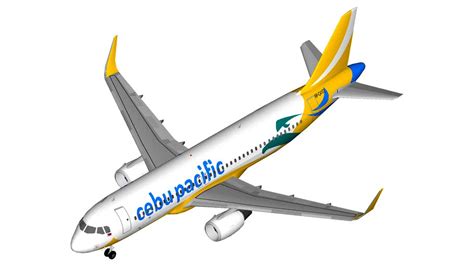 Cebu Pacific Airbus A320 Sharklets 3d Model