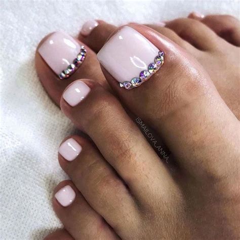 Simple Bling Rhinestones Nail Art 45 Nail Designs For Toes That Will Make You Feel Zen See Mo