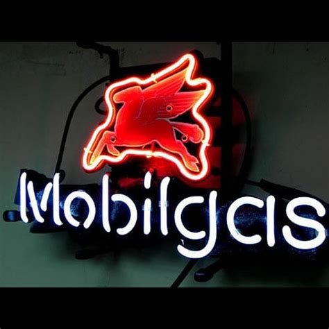 Mobil Gas Mobilgas Oil Station Neon Sign ️ ®