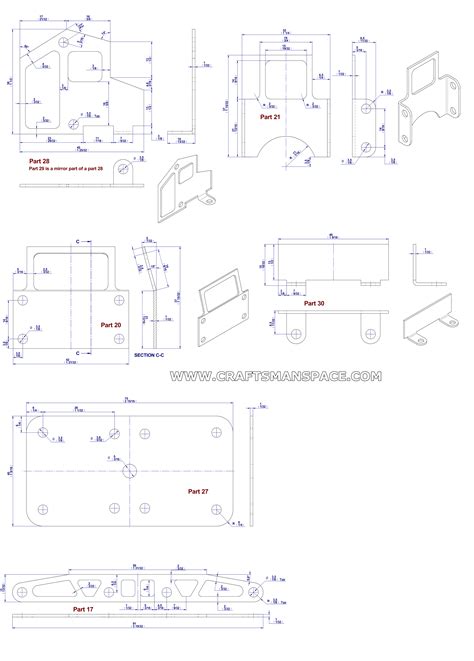 Construction Set For Sheet Metal Scale Model Making Isometric Drawing