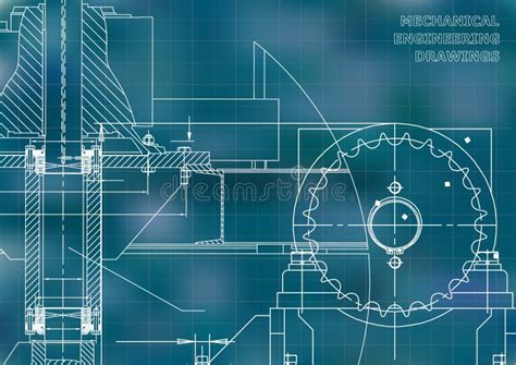 Engineering Illustrations Blueprints Stock Vector Illustration Of