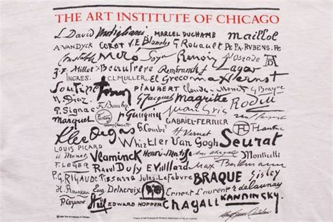Art Institute Of Chicago T Shirt Windy City Famous Artist Signatures