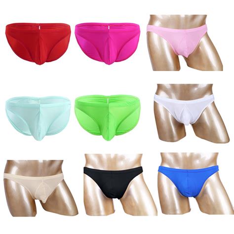 buy men s silky bikini briefs bulge pouch underwear ruched back swimwear at affordable prices