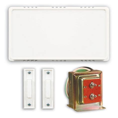 The transformer is used to step the voltage down from 120v to 16, 18 or 24 volts. Heath Zenith Wired Door Chime Contractor Kit With 2 Unlighted Push Buttons | The Home Depot Canada