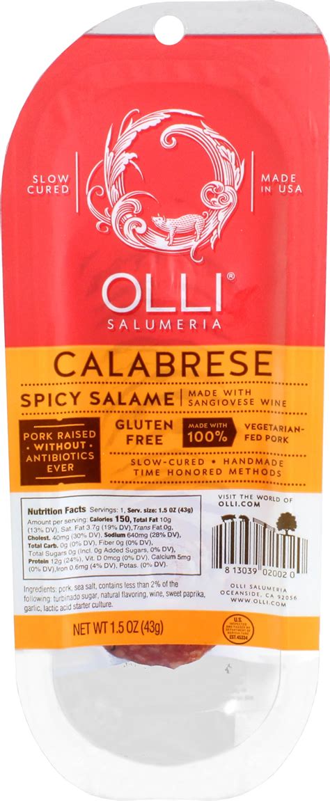 Olli Salumeria Sliced Calabrese Salame Shop Meat At H E B