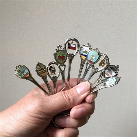 Vintage Souvenir Spoons Set Of 10 Collectible Spoons United States Mementos Instant