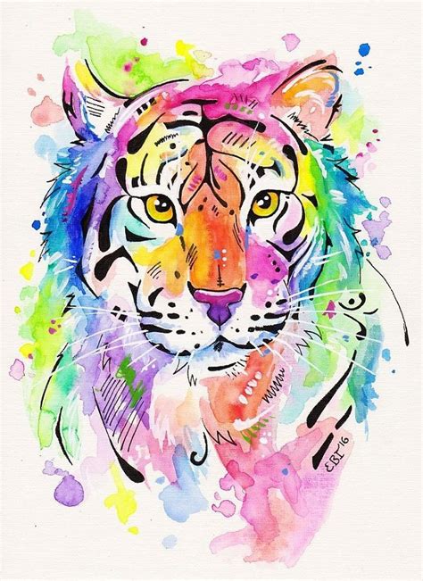Im Experimenting With Watercolors Watercolor Tiger Tiger Art Tiger